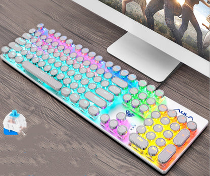 Teclado Retro Mecánico RGB – Edición Vintage
