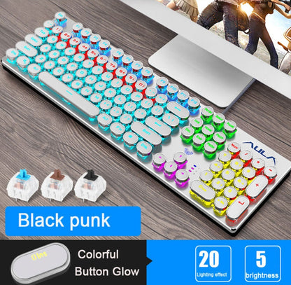 Teclado Retro Mecánico RGB – Edición Vintage