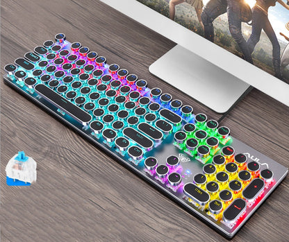 Teclado Retro Mecánico RGB – Edición Vintage